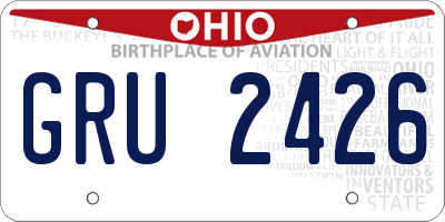 OH license plate GRU2426