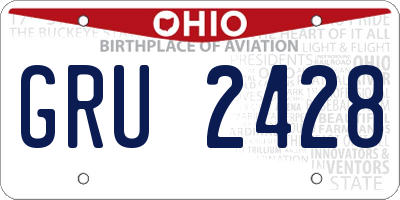 OH license plate GRU2428