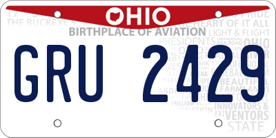 OH license plate GRU2429