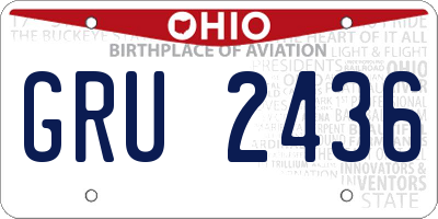 OH license plate GRU2436