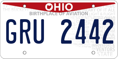 OH license plate GRU2442