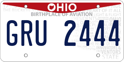 OH license plate GRU2444