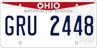 OH license plate GRU2448