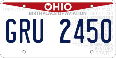 OH license plate GRU2450