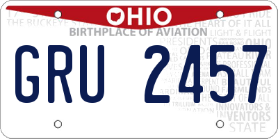 OH license plate GRU2457