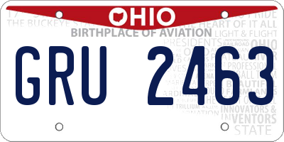 OH license plate GRU2463