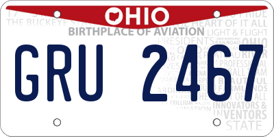 OH license plate GRU2467