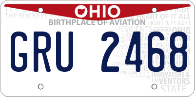 OH license plate GRU2468