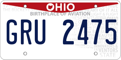 OH license plate GRU2475