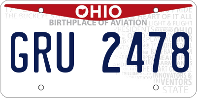 OH license plate GRU2478