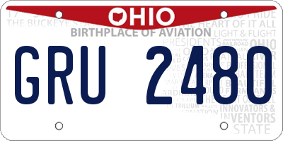 OH license plate GRU2480