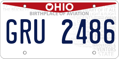 OH license plate GRU2486