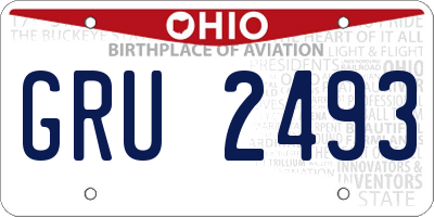 OH license plate GRU2493