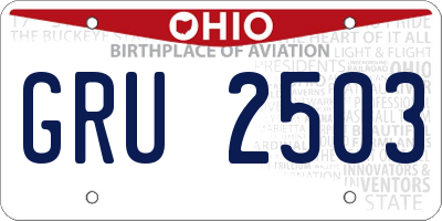 OH license plate GRU2503