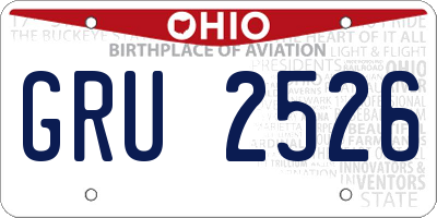 OH license plate GRU2526