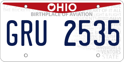 OH license plate GRU2535