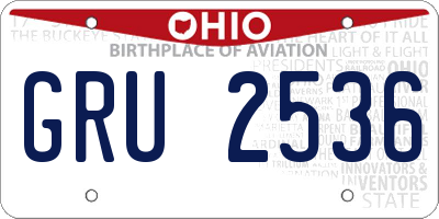 OH license plate GRU2536