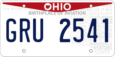 OH license plate GRU2541
