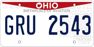 OH license plate GRU2543