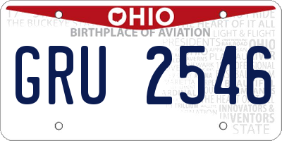 OH license plate GRU2546