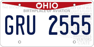 OH license plate GRU2555