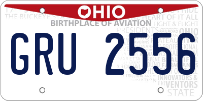 OH license plate GRU2556