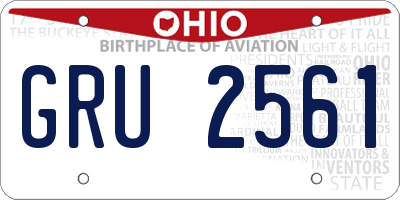 OH license plate GRU2561