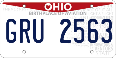 OH license plate GRU2563
