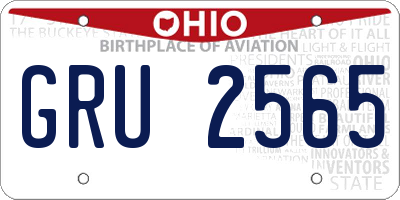 OH license plate GRU2565