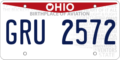 OH license plate GRU2572