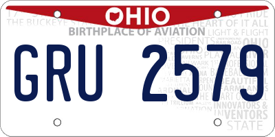 OH license plate GRU2579