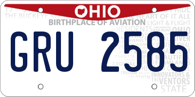 OH license plate GRU2585