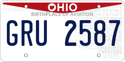 OH license plate GRU2587