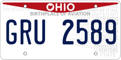OH license plate GRU2589