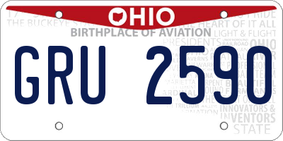 OH license plate GRU2590