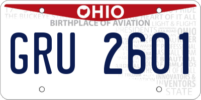 OH license plate GRU2601