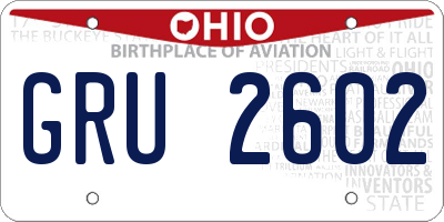 OH license plate GRU2602