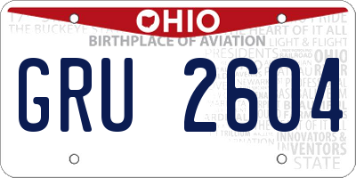 OH license plate GRU2604