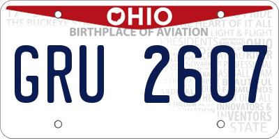 OH license plate GRU2607