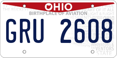 OH license plate GRU2608