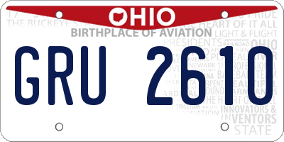 OH license plate GRU2610