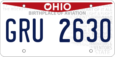 OH license plate GRU2630