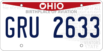 OH license plate GRU2633