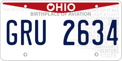 OH license plate GRU2634