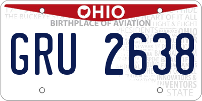 OH license plate GRU2638
