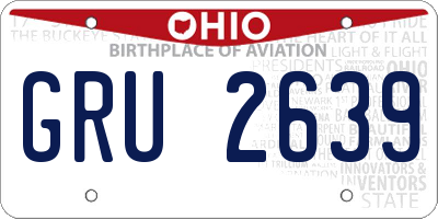 OH license plate GRU2639