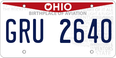 OH license plate GRU2640
