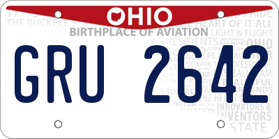 OH license plate GRU2642