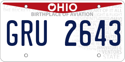 OH license plate GRU2643