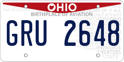 OH license plate GRU2648